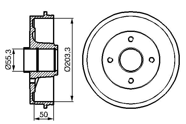 ARKA FREN KAMPANASI LAGUNA I 1.6 / 1.8 / 1.9 / 2.0 [203,3 / 85,5 MM] - BOSCH - OEM 7700820816