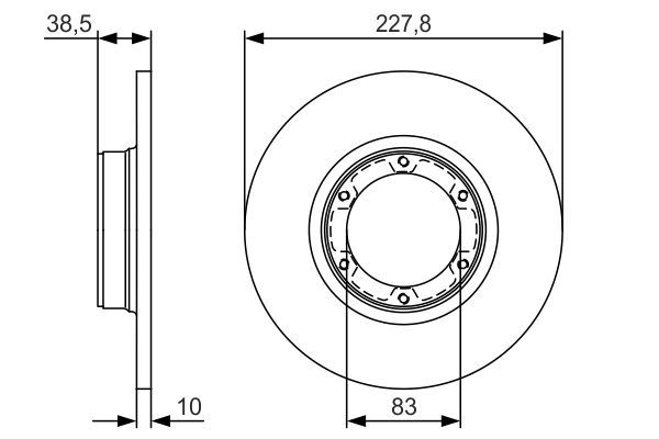 ÖN FREN AYNASI R12 -TOROS R5 (75/85) (228x10x6DL) — AYD 50392FC - AYD - OEM 7700502515