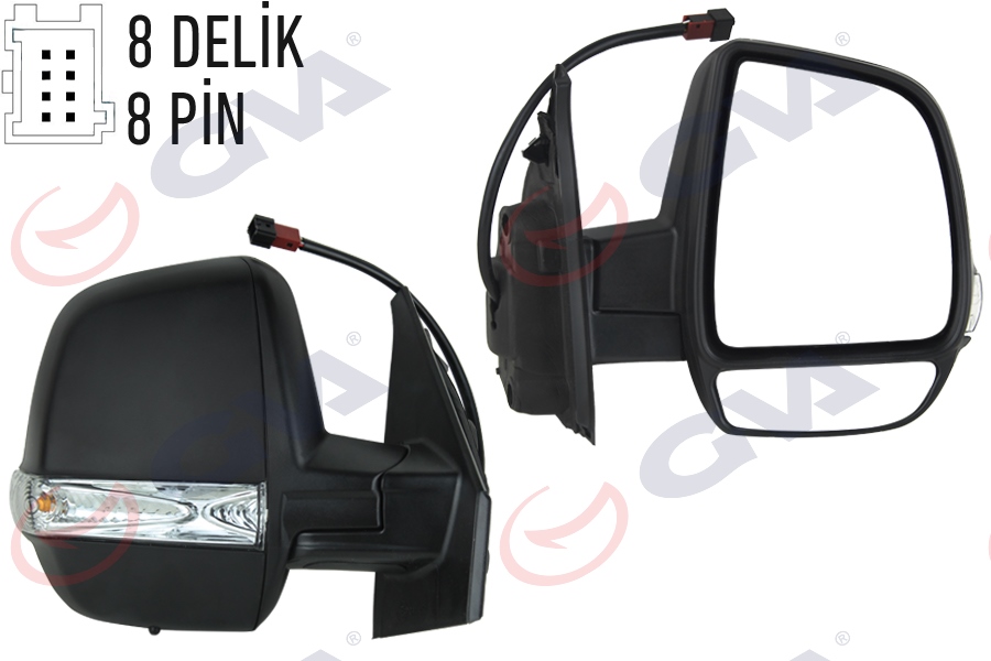 DIŞ DİKİZ AYNASI SAĞ DOBLO 11> ELEKTRİKLİ+ISITMALI+SİNYALLİ+ÇİFT CAM+KONVEKS 6 FİŞ VM-669EHPR - GVA - OEM 735528036