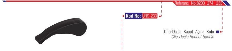 MOTOR KAPUT KİLİDİ AÇMA KOLU DACIA DUSTER 10> L...