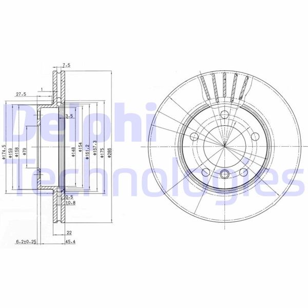 FREN DISKI ON BMW E36 E46 E85 - DELPHI - OEM 34116864060