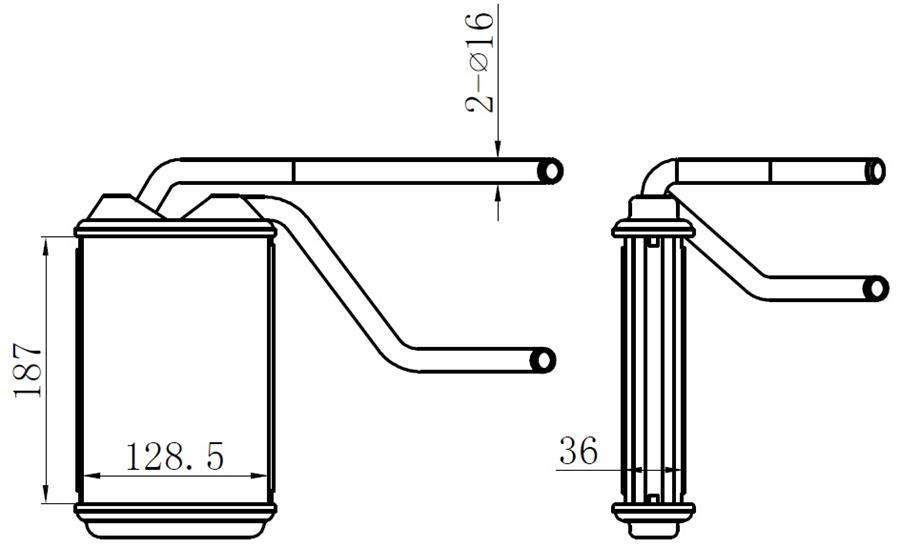 KALORİFER RADYATÖRÜ BRAZİNG ESPERO (95-99) CIELO (95-97) 1.5-1.5 16V (AC+KLİMASIZ) (187x130x36) - ORIS - OEM 3059812