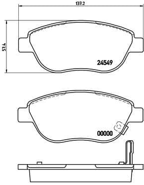 ÖN BALATA CORSA D (BÜYÜK TİP) 1.3 CDTI 07/06=> FIAT 500L 12> 0.9T 1.4 1.3D MTJ 1.6D MTJ - BREMBO - OEM 93189816