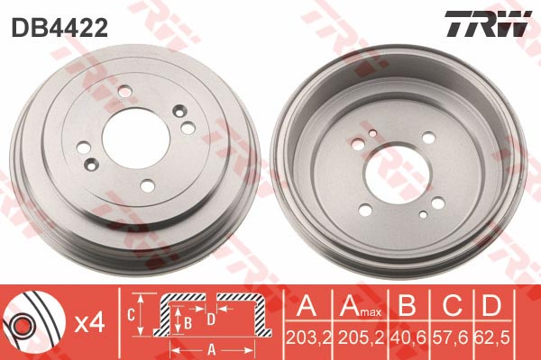 FREN KAMPANASI ARKA AKS HOLDEN BARINA HATCHBACK (TK) HYUNDAI ACCENT III (MC)-ACCENT III SALOON (MC)- İ10 I (PA)-İ10 II (BA-IA)-İ10 II CARGO (BA-IA)-İ10 II SALOON-İ10 III (AC3-AI3)-İ20 I (PB-PBT) KIA RI - TRW - OEM 584111G000