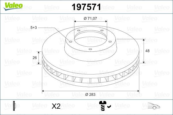 FREN DISKI ON X2 C4 PICASSO II - VALEO - OEM 9805961480