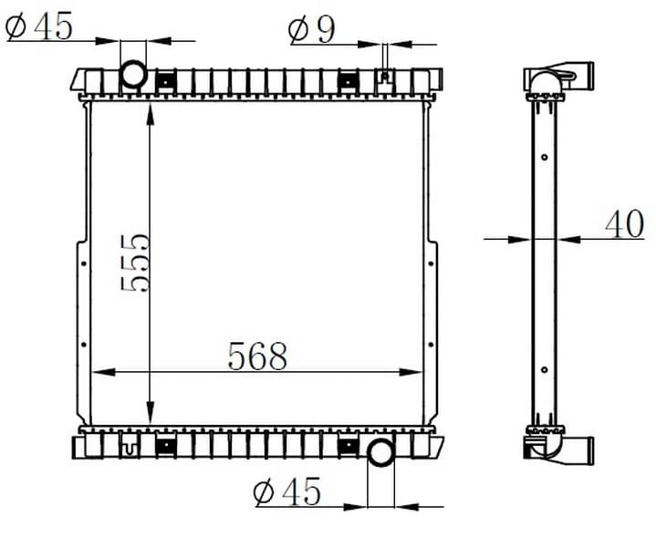 RADYATOR BRAZİNG MT(555X568X40)EURO CARGO E13/E15/...