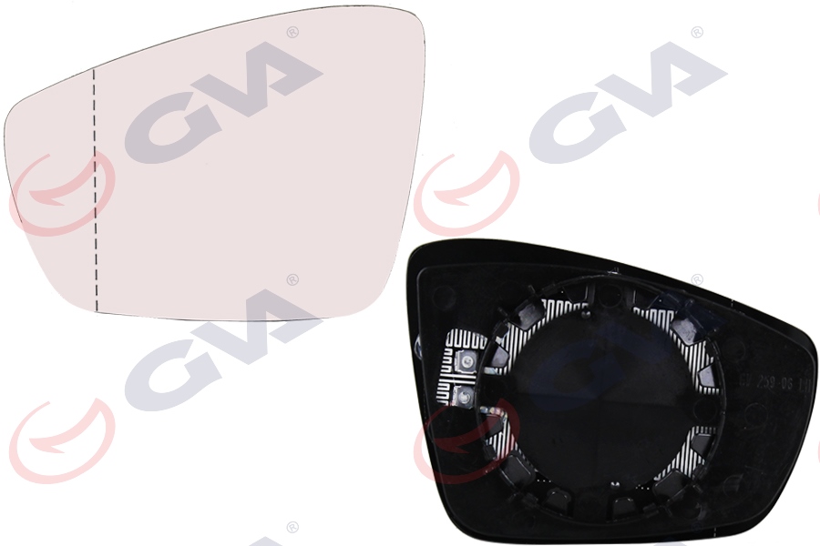 AYNA CAMI SOL POLO 09> ISITMALI+ASFERİK VM-388AGHL - GVA - OEM 6R0857521A