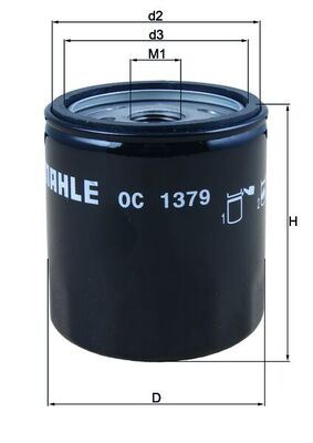 YAĞ FİLTRESİ Spin-on oil filter — MAHLE OC1379 - MAHLE