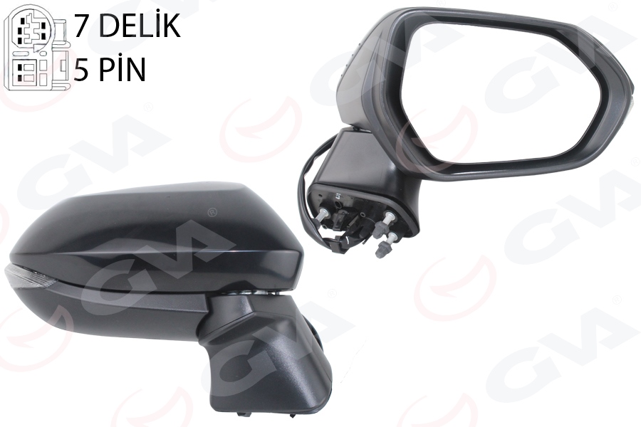 DIŞ DİKİZ AYNASI SAĞ (ELEKTİKLİ+SİNYALLİ+KONV+SİYAH)5 PİN`Lİ TOYOTA COROLLA (19-) - GVA - OEM 8791002924