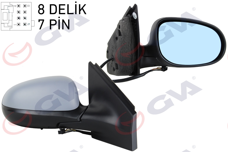 DIŞ DİKİZ AYNASI SAĞ BRAVO(07-14) ELEKTRİKLİ+ISITMALI+MAVİ CAM+SENSÖRLÜ+ KONVEKS+ASTARLI VM-6160EHSR - GVA - OEM 735440830
