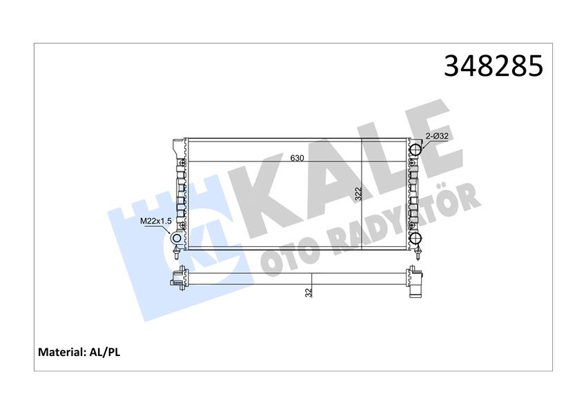 RADYATOR PASSAT (MT) AL MKNK — KALE 348285 - KALE - OEM 353121253