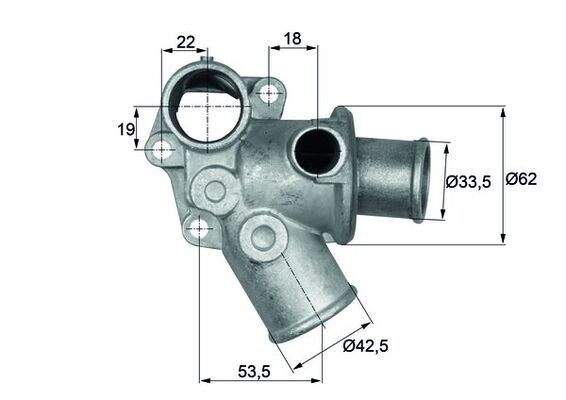 TERMOSTAT (KOMPLE) FIAT REGATA (138_) 80D - MAHLE - OEM 7618716