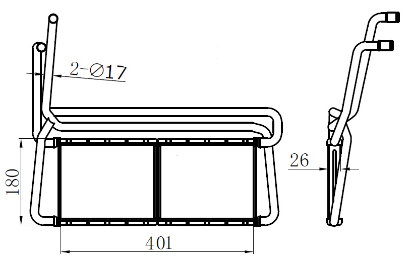 KALORİFER BRAZİNG HEATER A/M(148X415X26)P 04+ / R 04+ / T 04+ / G 07+ 75007 - ORIS - OEM 1772717
