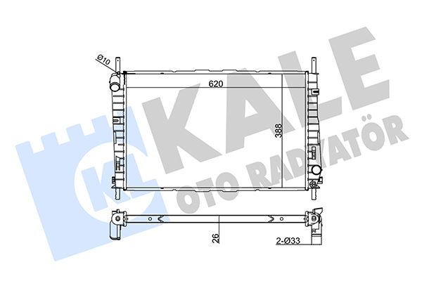 SU RADYATORU MONDEO BENZINLI (01-07) (KLIMALI (620X394X26) (AL-PL-BRZ) - KALE RADYATOR - OEM ME3S718005AB