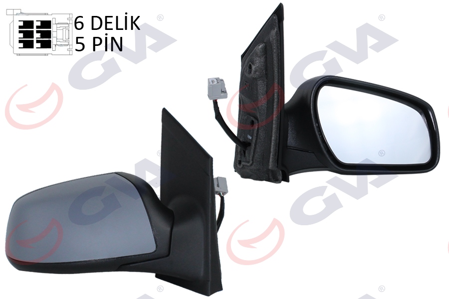 DIŞ DİKİZ AYNASI SAĞ FOCUS 05> ELEKTRİKLİ+ISITMALI+ASTARLI+KONVEKS 5 FİŞ VM-301EHPR - GVA - OEM 1376291