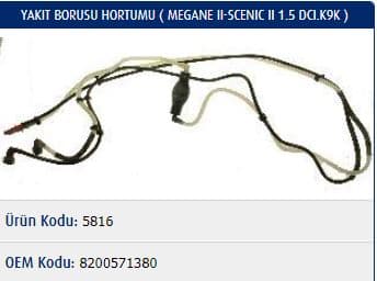 MAZOT BORU TAKIMI MGN II-SCENIC II K9K 722