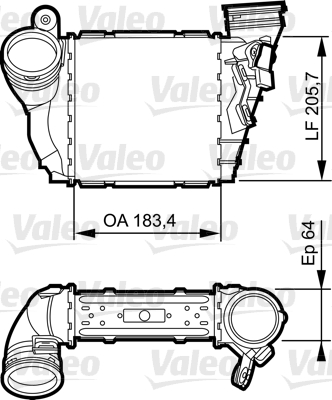 (x) TURBO RADYATÖRÜ (INTERCOOLER) BORA-GOLF IV-A3-LEON-OCTAVIA 1.9 TDI - VALEO - OEM 1J0145803N