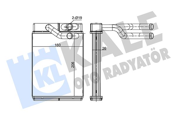 KALORİFER AL/PL/BRZ TRAJET 2.0 CRDI-2.0 16V-2.7 V6 24V 99=> - KALE - OEM 972273A000