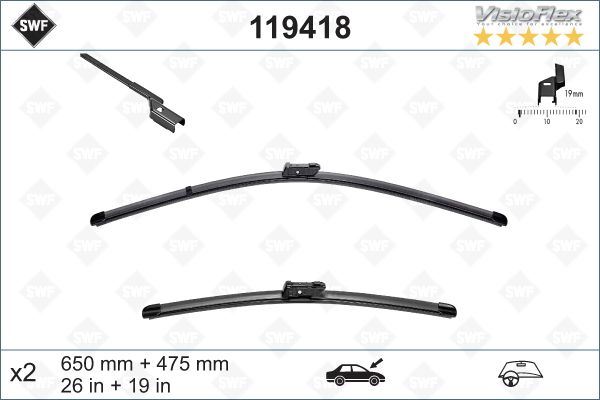 ÖN SİLECEK SÜPÜRGESİ (X2) 650MM / 480MM (MUZ TİPİ) RENAULT AUSTRAL 23> TRAFIC III 15> MONDEO IV 07>14 VOLVO C70 II 07>17 V40 12> - VALEO - OEM 7S71S17528AA