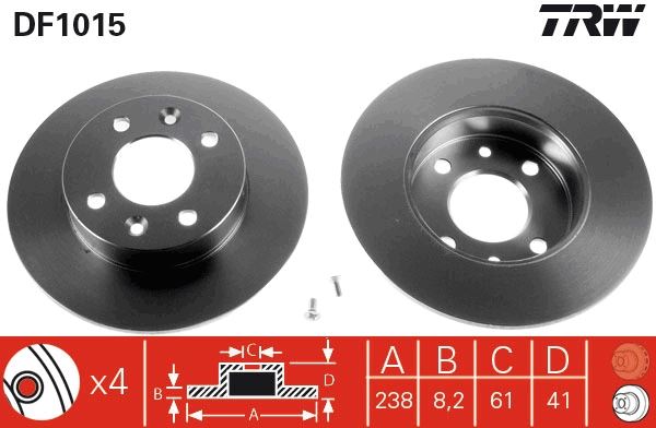 ÖN FREN AYNASI RENAULT CLIO 91> TWINGO 92> R5 84>88 (238x8.2x4DL) - TRW - OEM 7701204285