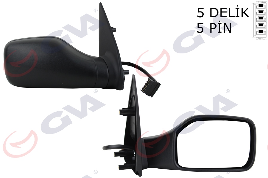 DIŞ DİKİZ AYNASI SAĞ 106 93> ELEKTRİKLİ+ISITMALI+KONVEKS 5 FİŞ VM-101EHR - GVA - OEM 8148.EL