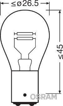 BLİSTER AMBALAJ - AMPUL 24V 1016 STOP 21/5W (ÇİFT - OSRAM