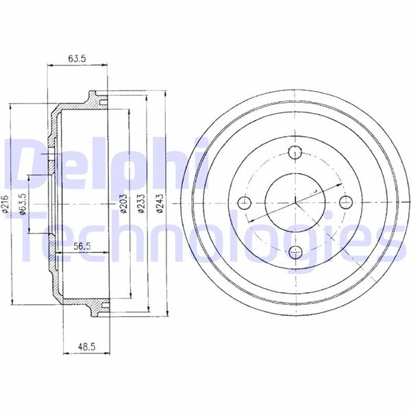 KAMPANA FORD MONDEO 93> (DIŞ ÇAP: 243mm) - DELPHI - OEM 93BB1126AB
