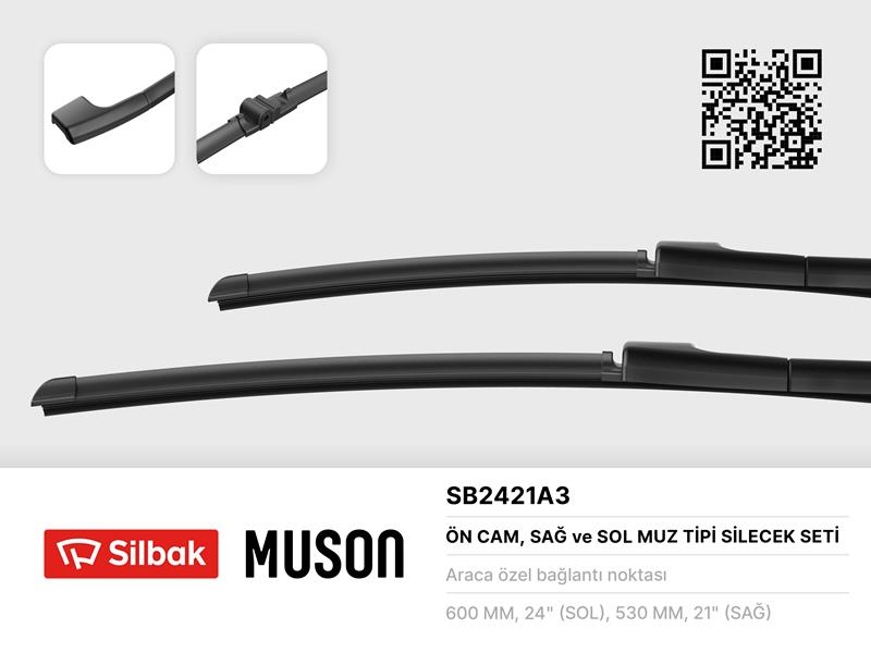 ÖN SİLECEK SÜPÜRGESİ (MUZ TİPİ) 600+530mm VW PHAETON - SILBAK