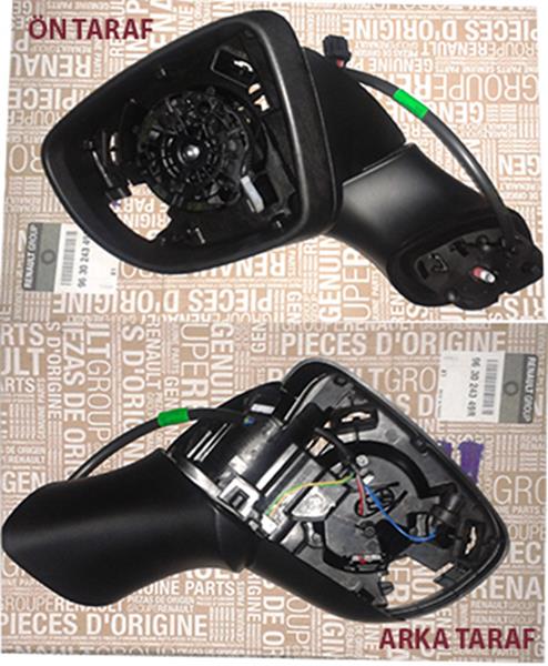 DIŞ DİKİZ AYNASI ELEKTRİKLİ SOL CLIO IV (CAM YOK+KAPAK YOK+SİNYAL YOK) - MY - OEM 963024349R