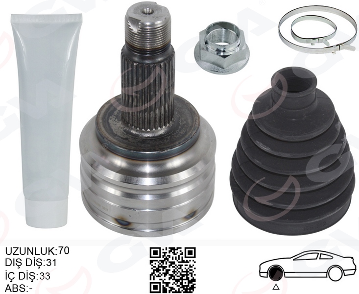 AKS KAFASI DIŞ ÖN SAĞ/SOL BMW X3 E83 (137MM) - GVA - OEM 31607529201