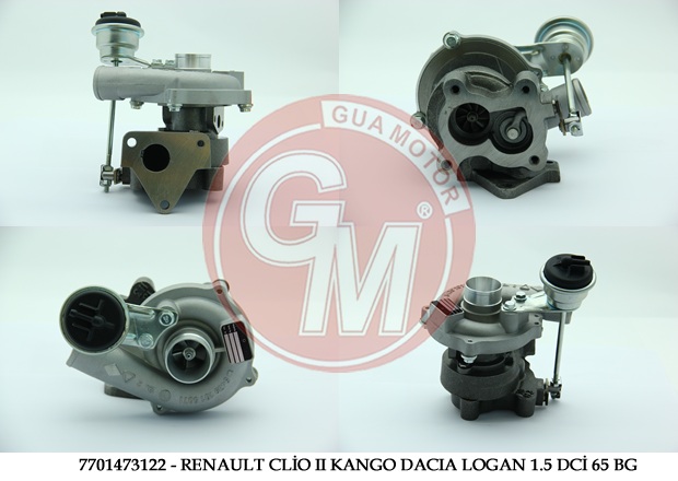 TURBO RENAULT CLIO II KANGO DACIA LOGAN 15 DCI 65 BG - GUA TURBO - OEM 7701473122