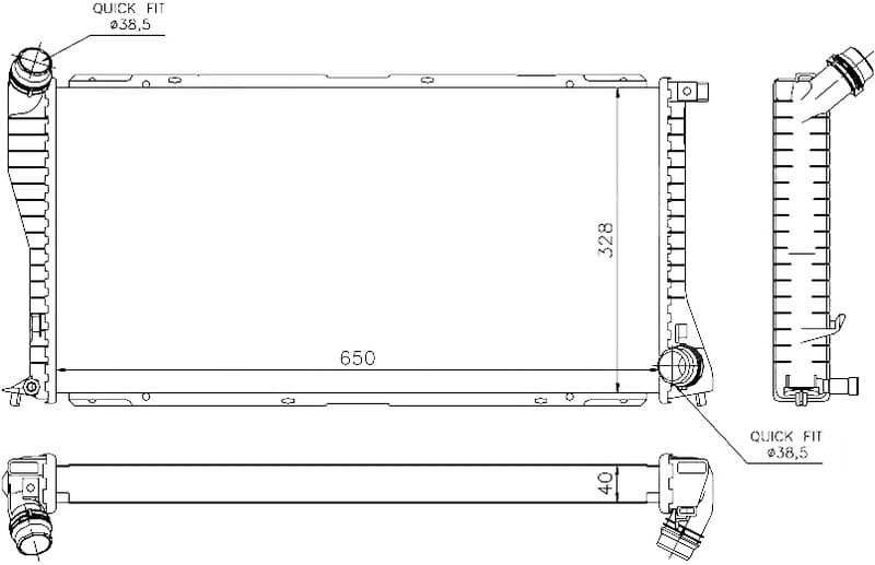 RADYATOR BRAZİNG A/M(650X328X40)E39 5.20D/5.25D/5....