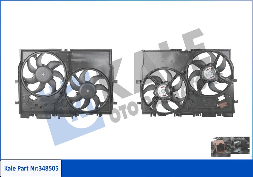 FAN MOTORU KOMPLE (ÇİFTLİ) DAVLUMBAZLI BOXER III-JUMPER III-DUCATO III 2.2-2.3-3.0 HDI-JTD (AC/NAC) - KALE - OEM 1250.H9