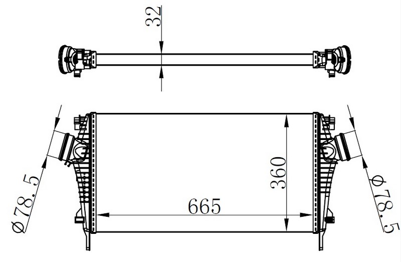 INTERCOOLER BRAZİNG INTERCOOLER (665X360X32)INSİGNİA 2.0 CDTİ 08+ 96554 - ORIS - OEM 1302647