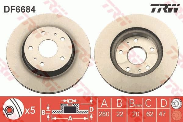 ÖN FREN AYNASI SUZUKI SX4 06=> (5B 280mm)