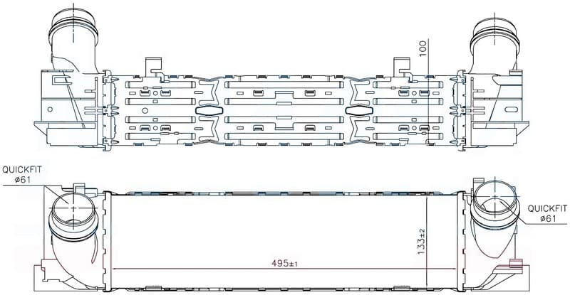 INTERCOOLER BRAZİNG INTERCOOLER A/M(495X135X100)1....