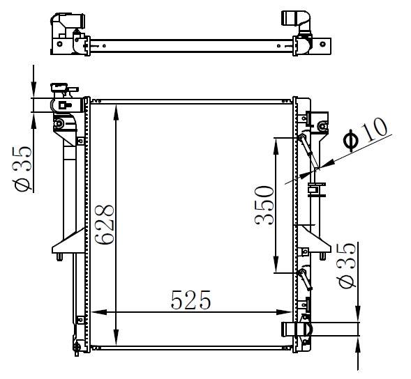 RADYATÖR BRAZİNG L200 07> (OTOM) (525x638x26) - ORIS - OEM MT34250101N
