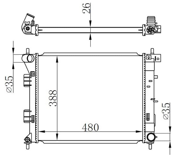 RADYATOR BRAZİNG MT(480X388X26)ELANTRA 10+/İ30 CEE...