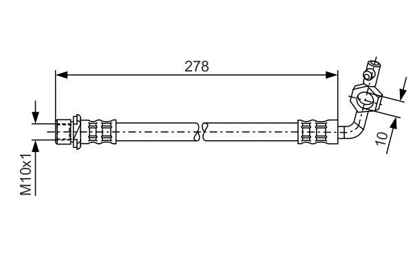 FREN HORTUMU SOL; ARKA. 278.00 MM — BOSCH 1987476113 - BOSCH