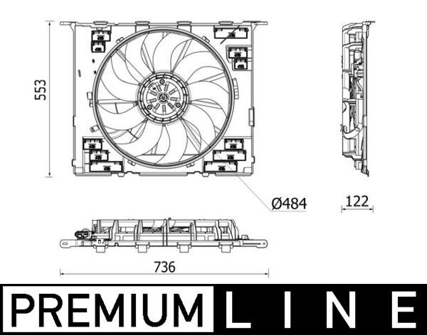 RADYATOR FANI KOMPLE BMW B46 B48 B58 G30 G31 G32 G11 G12 - MAHLE - OEM 17427953401