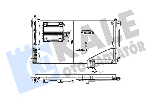 KLIMA RADYATORU MERCEDES W203 CL203 S203 C209 R230 - KALE - OEM A2035001354