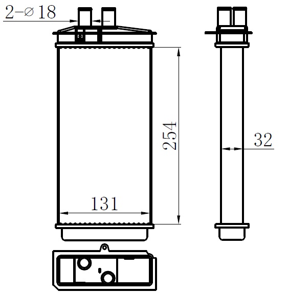 KALORİFER BRAZİNG HEATER A/M(254X131X32)FELİCİA 94+ 73655 - ORIS - OEM 6U0819030