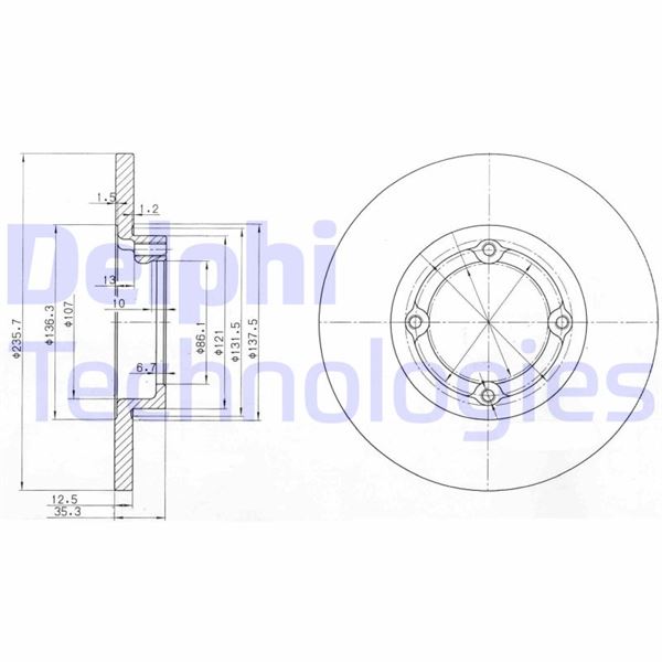 ÖN FREN DİSKİ (AYNASI) CHEVROLET SPARK 05> MATI - DELPHI - OEM 96455424