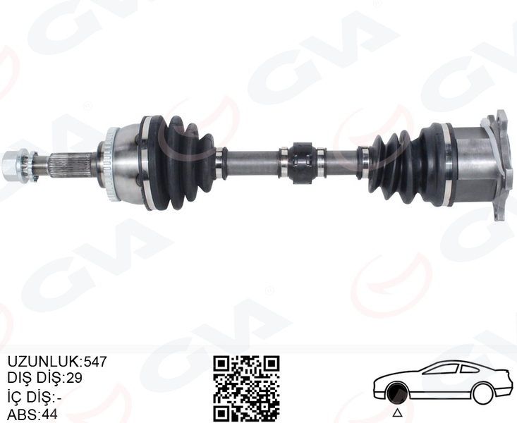 KOMPLE AKS SAĞ NISSAN X-TRAIL 2.0L QR20 T30 01-06 / 2.5L QR25DE T30 01-06 (OTOMATİK VİTES) - GVA - OEM 391008H615