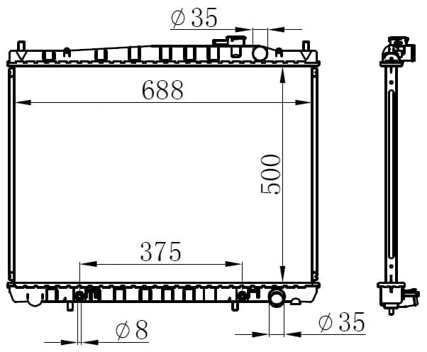 RADYATOR BRAZİNG AT(500X688X26)PATHFİNDER 3.3İ 199...