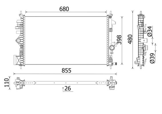 RADİATOR OPEL INSIGNIA — MAHLE CR2265000P - MAHLE