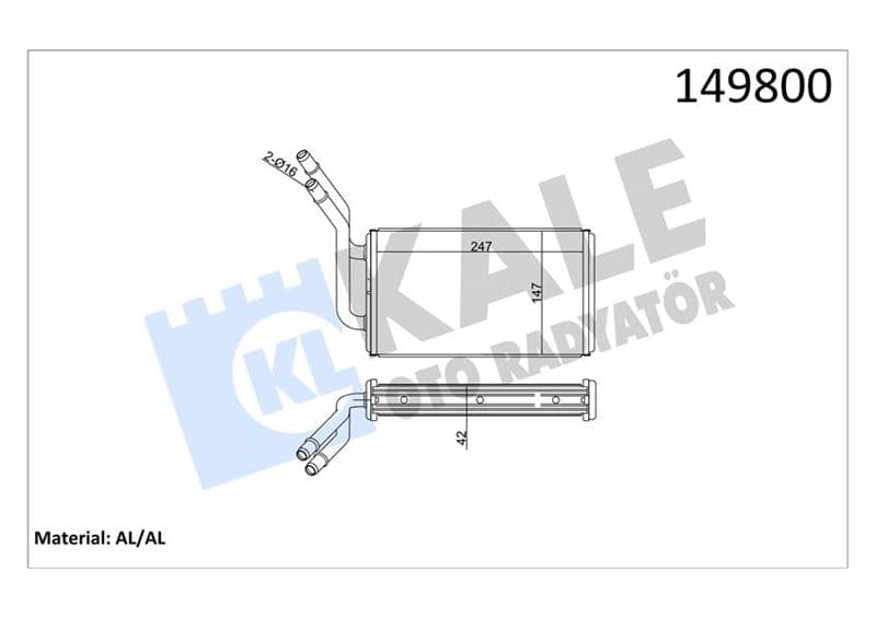 KALORİFER RADYATÖRÜ FORD TRANSİT 01> (-AC) KLİM...