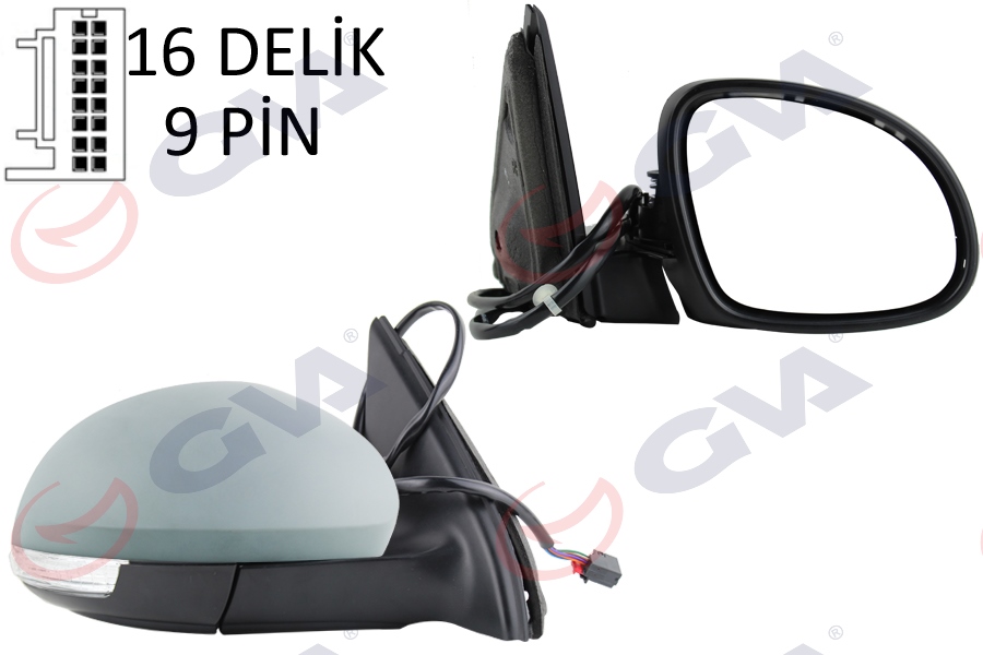 DIŞ DİKİZ AYNASI SAĞ TIGUAN 09> ELEKTRİKLİ+ISITMALI+KATLANIR+Ç.AYDINLATMALI+HAFIZALI+SİNYALLİ+ ASTARLI+KONVEKS VM-383NEBCR - GVA - OEM 5N1857508R