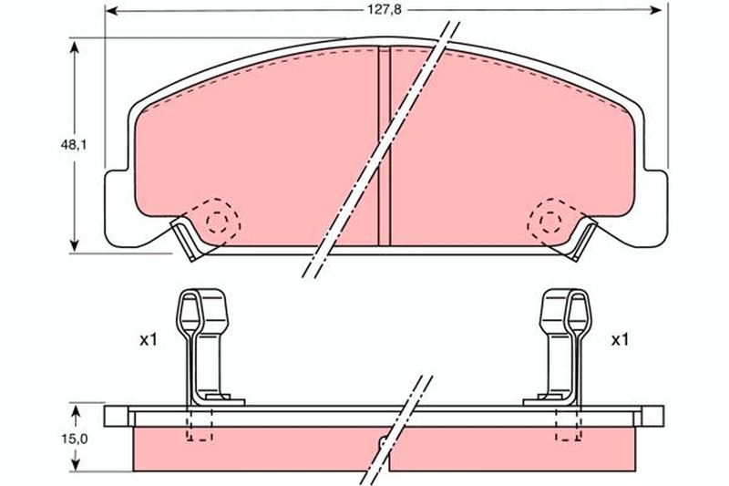 FREN BALATASI ON 127.8 mm HONDA ACCORD II CIVIC II 83- - TRW - OEM 45022SH3G11