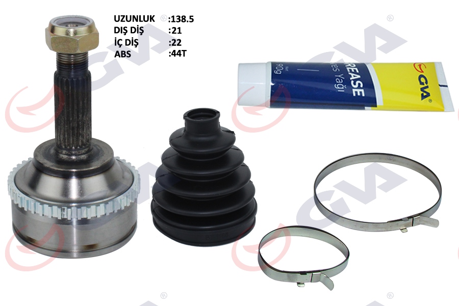 AKS KAFASI DIŞ ÖN MEGANE I 1.4/1.6 (96-03) ABS`Lİ (44DİŞ) (21x22x51.5) 139.5mm - GVA - OEM 7701352471